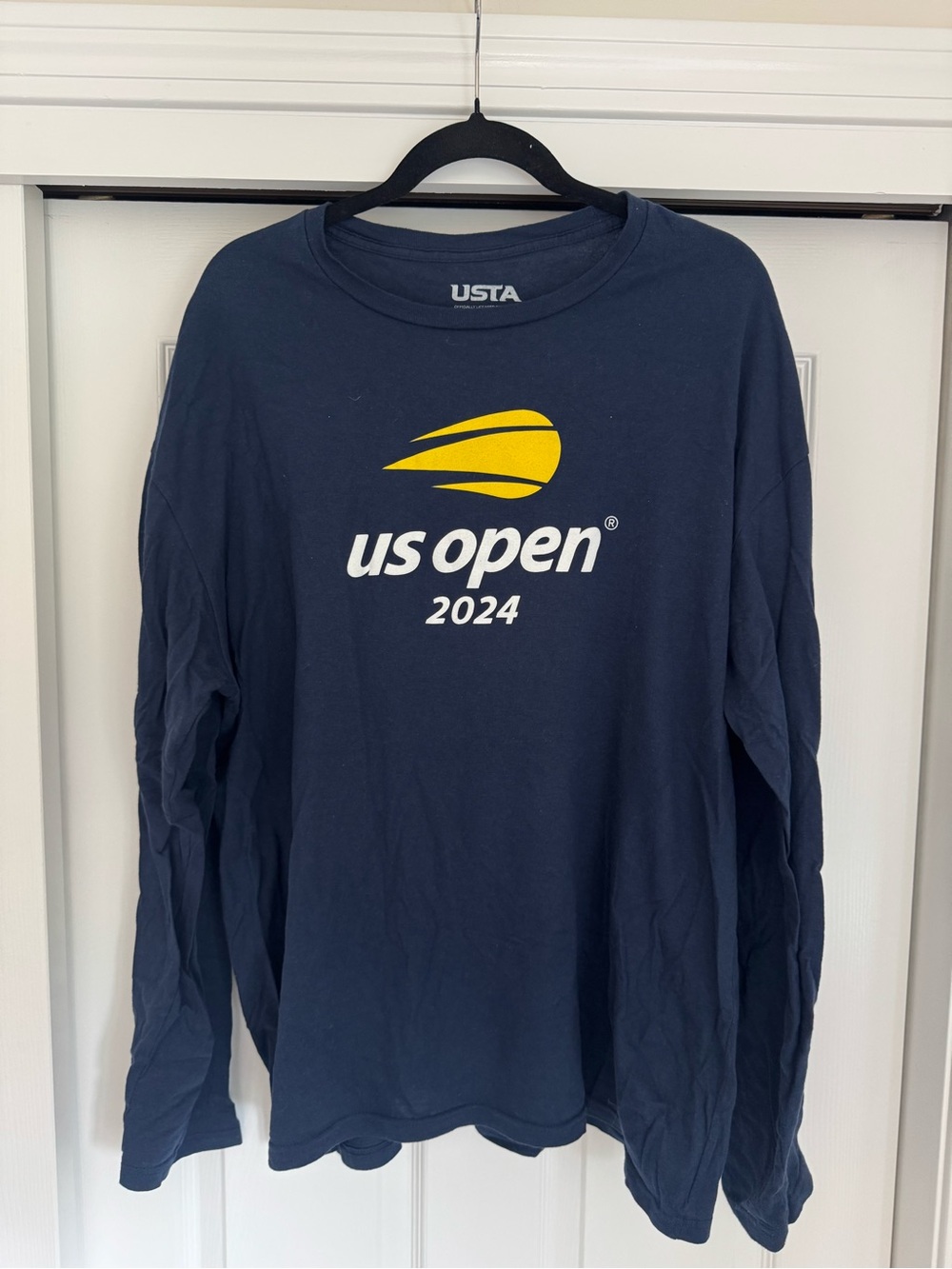 US Open Tennis 2024 Long-Sleeve Logo Tee - Navy - Size XXL